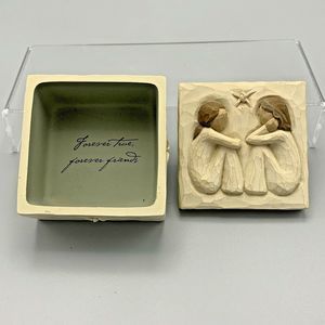 Willow Tree Friendship Sculpted Hand-Painted Keepsake Trinket Box Resin Square